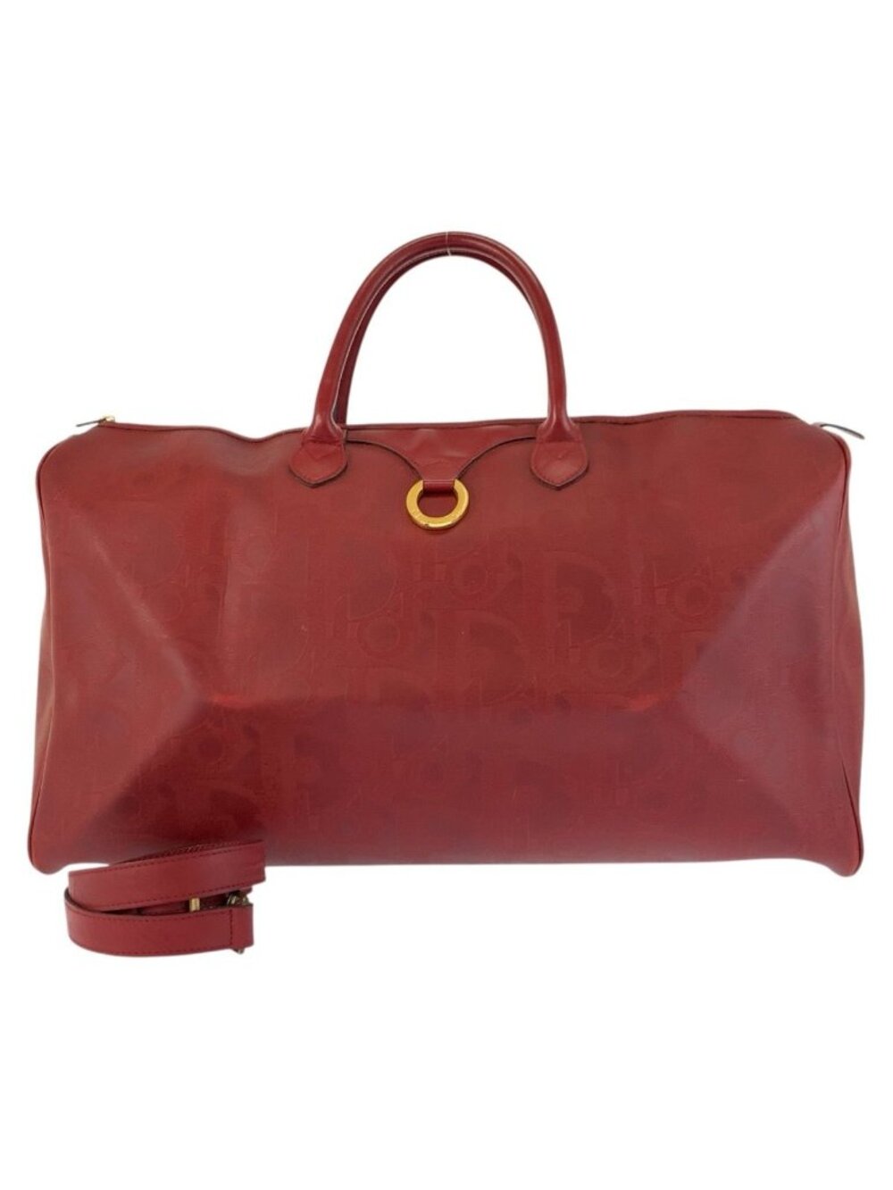 Dior Vintage Trotter Red Boston Bag 2-Way - Picture 1 of 9